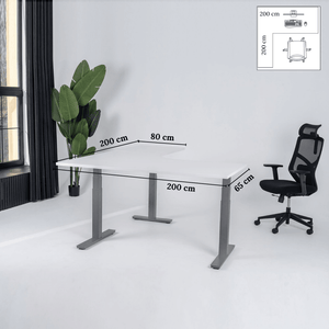 Elektriski augstumā regulējams galds Prestige Line L forma 200 cm x 200 cm - Ergostock