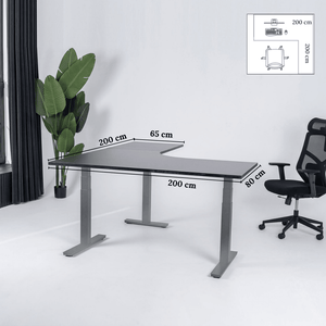 Elektriski augstumā regulējams galds Prestige Line L forma 200 cm x 200 cm - Ergostock