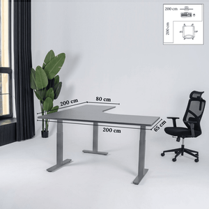 Elektriski augstumā regulējams galds Prestige Line L forma 200 cm x 200 cm - Ergostock
