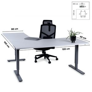 Biroja galds Forza Line L forma 160 cm x 120 cm - Ergostock