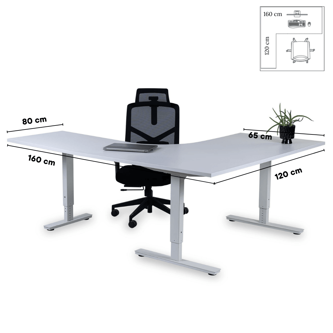 Biroja galds Forza Line L forma 160 cm x 120 cm - Ergostock