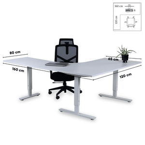 Biroja galds Forza Line L forma 160 cm x 120 cm - Ergostock