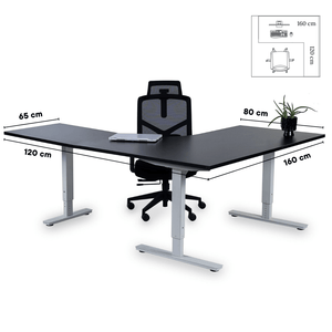 Biroja galds Forza Line L forma 160 cm x 120 cm - Ergostock