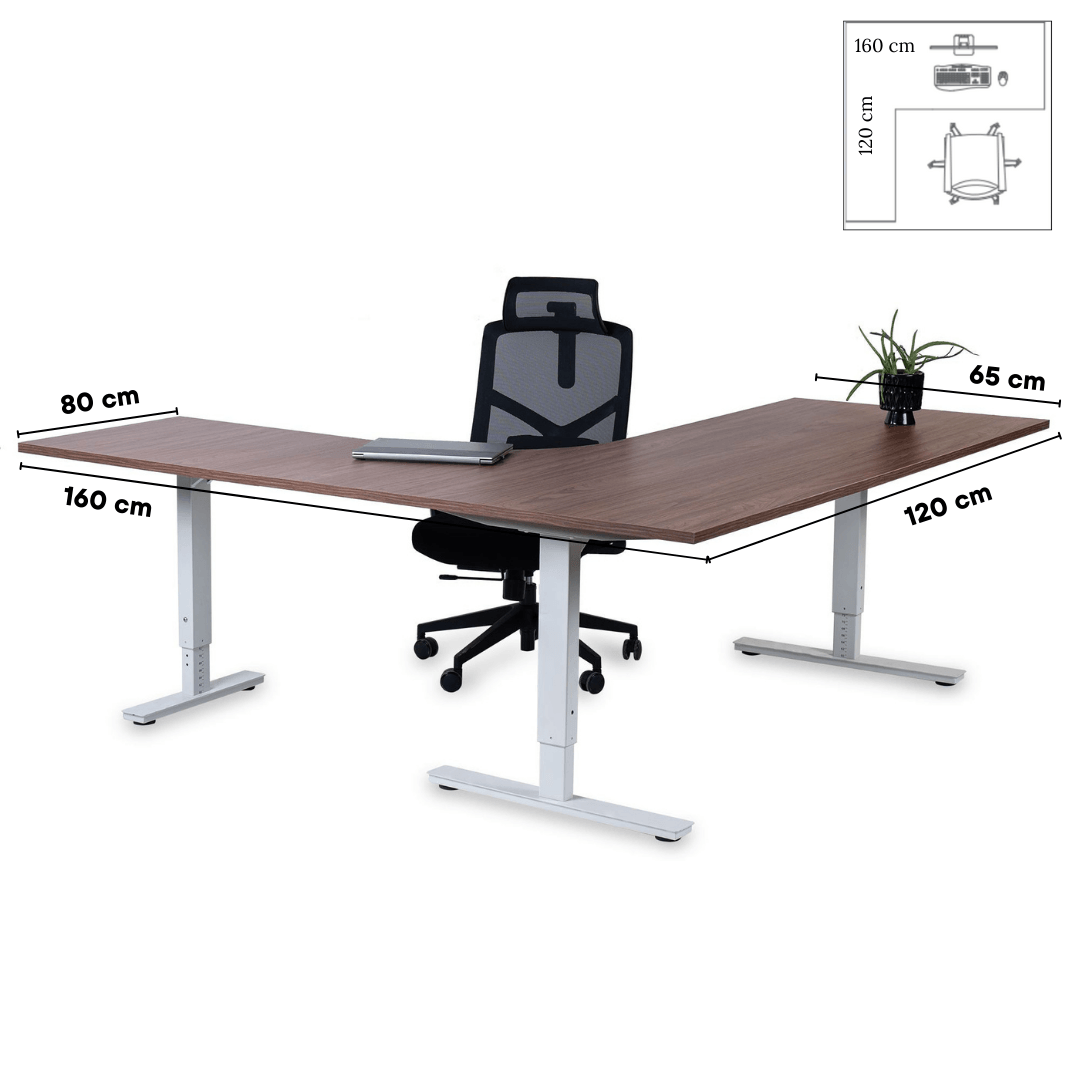 Biroja galds Forza Line L forma 160 cm x 120 cm - Ergostock