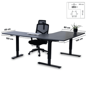 Biroja galds Forza Line L forma 160 cm x 120 cm - Ergostock