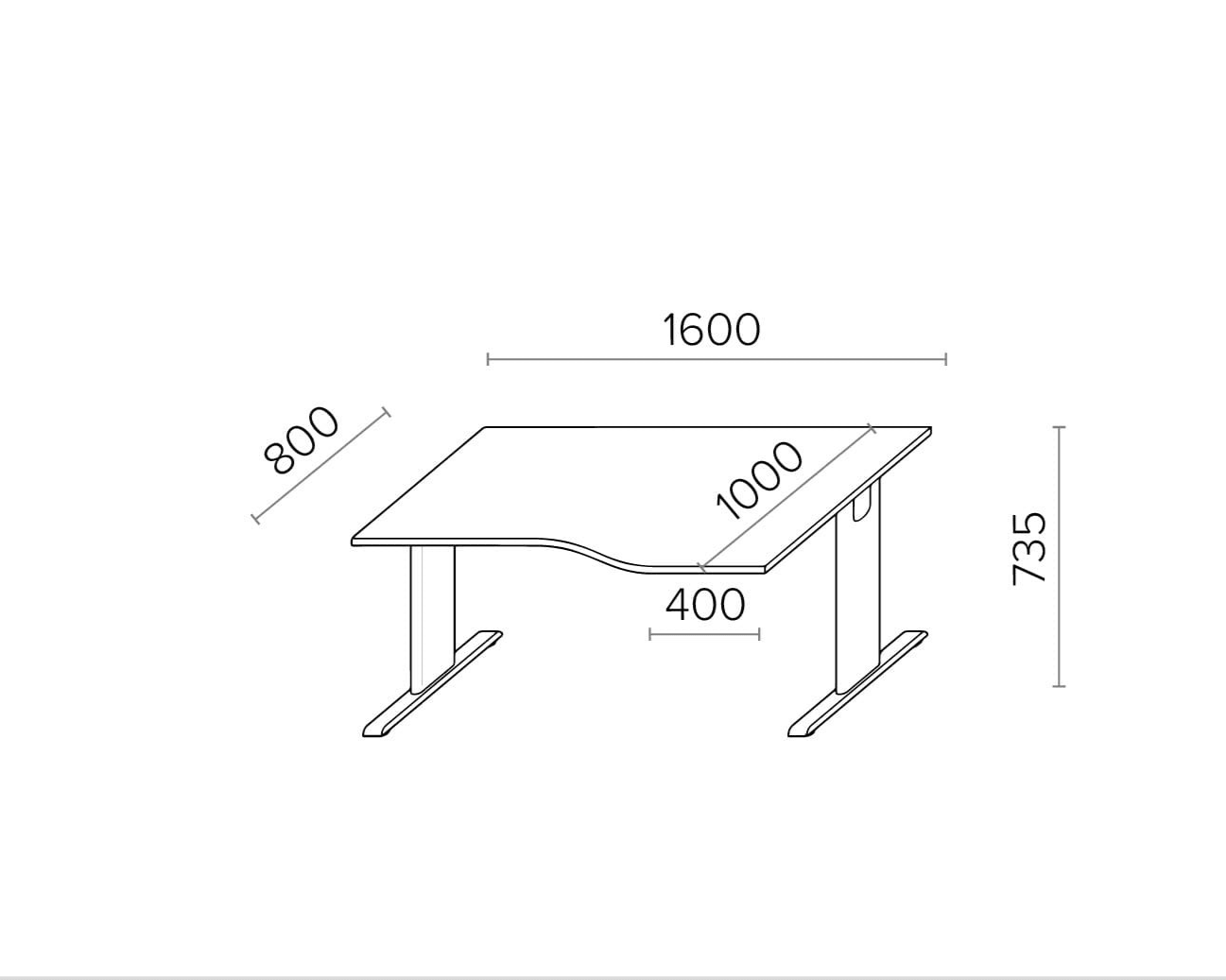 Biroja galds THEO ELEGANCE TWO, 160 x 80 cm - Ergostock.lv