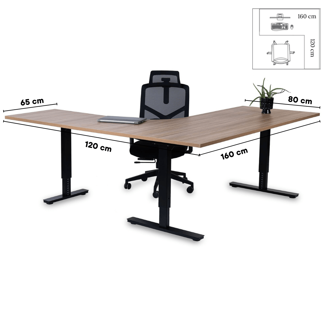 Biroja galds Forza Line L forma 160 cm x 120 cm - Ergostock