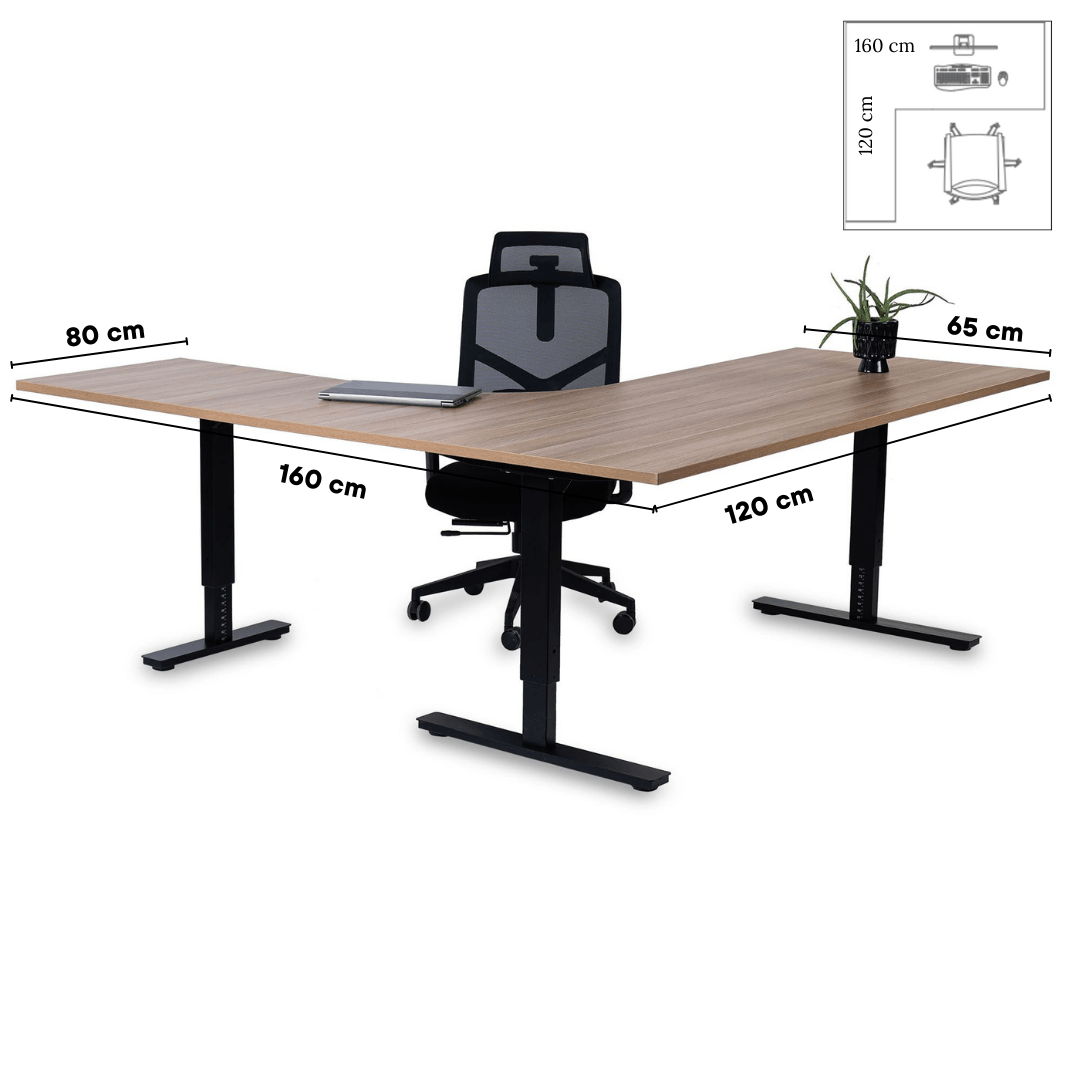 Biroja galds Forza Line L forma 160 cm x 120 cm - Ergostock