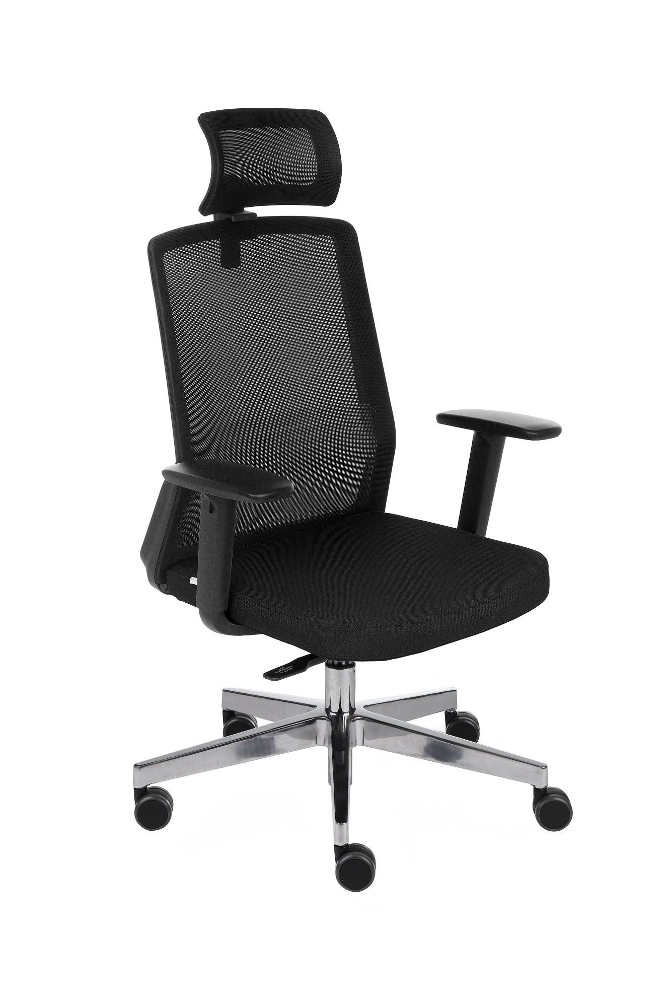 Biroja krēsls COCO HD Medley Black | WH | Chrome - Ergostock