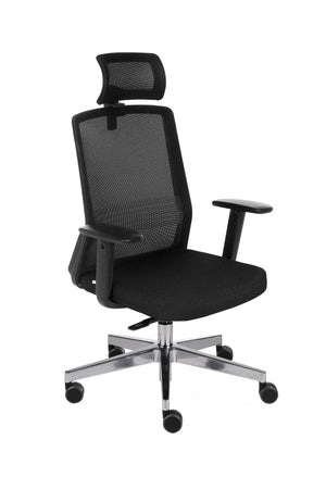 Biroja krēsls COCO HD Medley Black | WH | Chrome - Ergostock