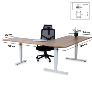 Biroja galds Forza Line L forma 160 cm x 120 cm - Ergostock