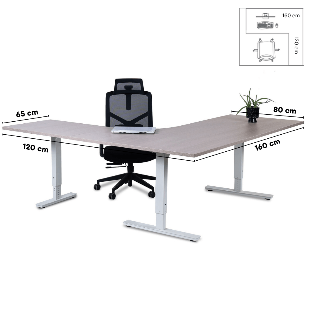 Biroja galds Forza Line L forma 160 cm x 120 cm - Ergostock