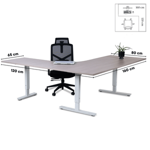 Biroja galds Forza Line L forma 160 cm x 120 cm - Ergostock