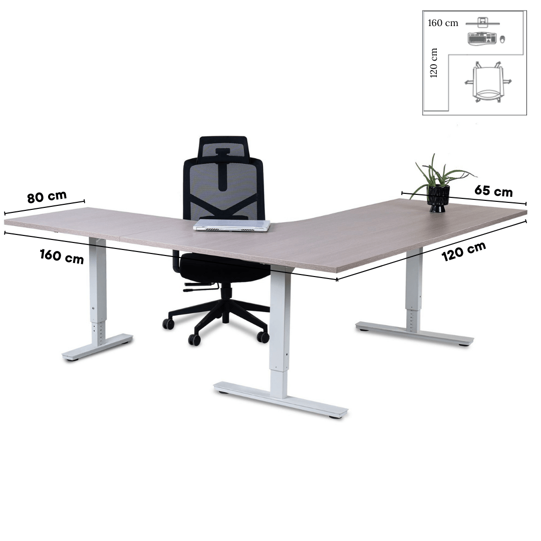 Biroja galds Forza Line L forma 160 cm x 120 cm - Ergostock