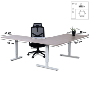 Biroja galds Forza Line L forma 160 cm x 120 cm - Ergostock