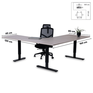 Biroja galds Forza Line L forma 160 cm x 120 cm - Ergostock