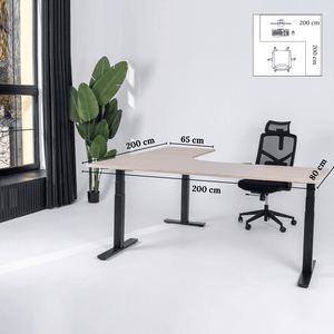 Elektriski augstumā regulējams galds Prestige Line L forma 200 cm x 200 cm - Ergostock