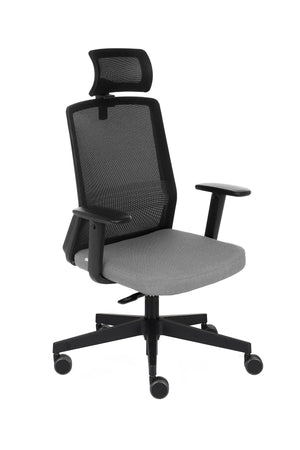 Biroja krēsls COCO HD Medley Black | WH | Chrome - Ergostock