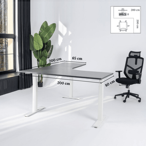 Elektriski augstumā regulējams galds Prestige Line L forma 200 cm x 200 cm - Ergostock