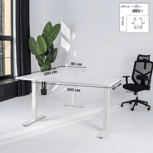 Elektriski augstumā regulējams galds Prestige Line L forma 200 cm x 200 cm - Ergostock