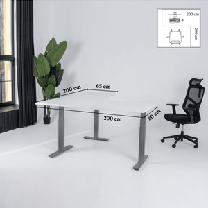 Elektriski augstumā regulējams galds Prestige Line L forma 200 cm x 200 cm - Ergostock