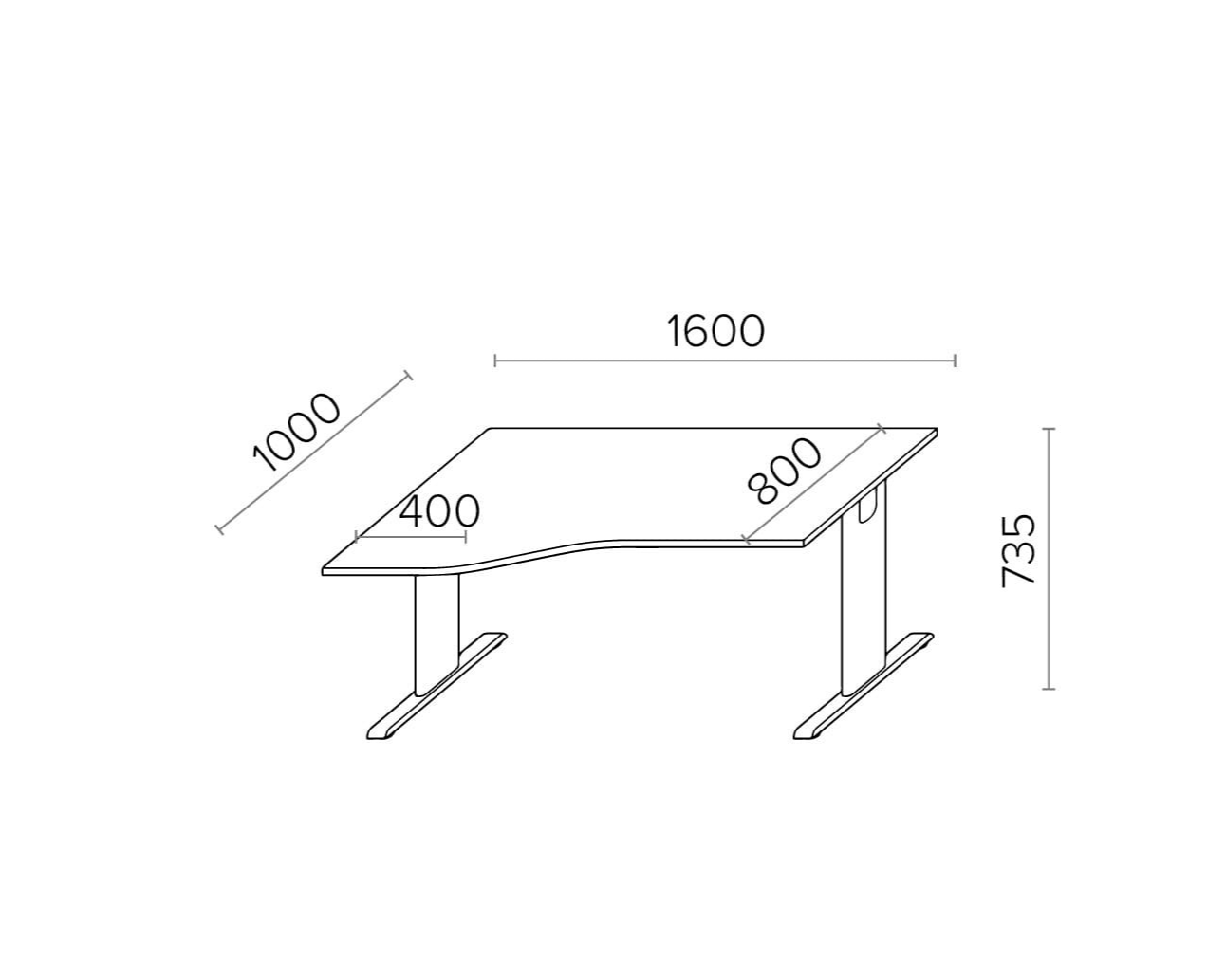 Biroja galds THEO ELEGANCE TWO, 160 x 80 cm - Ergostock.lv