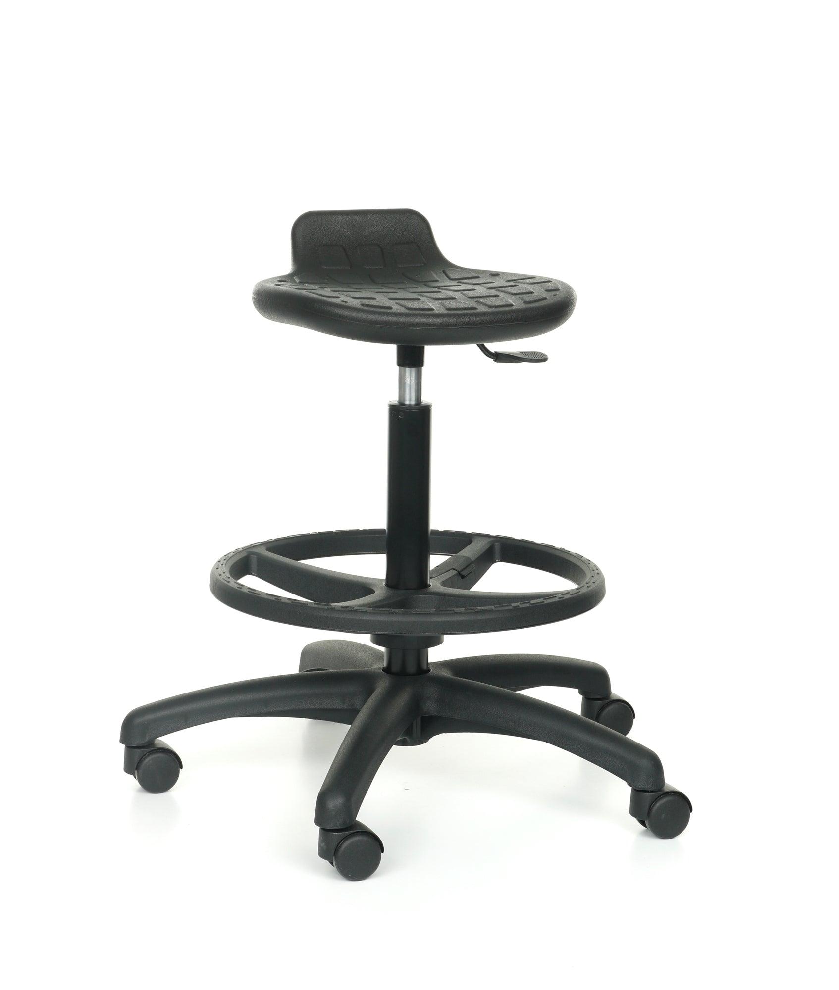 Darbnīcu krēsls LAB Stool RB Black - Ergostock