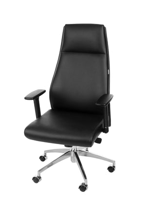 Biroja krēsls MODO Chrome Black Leather - Ergostock