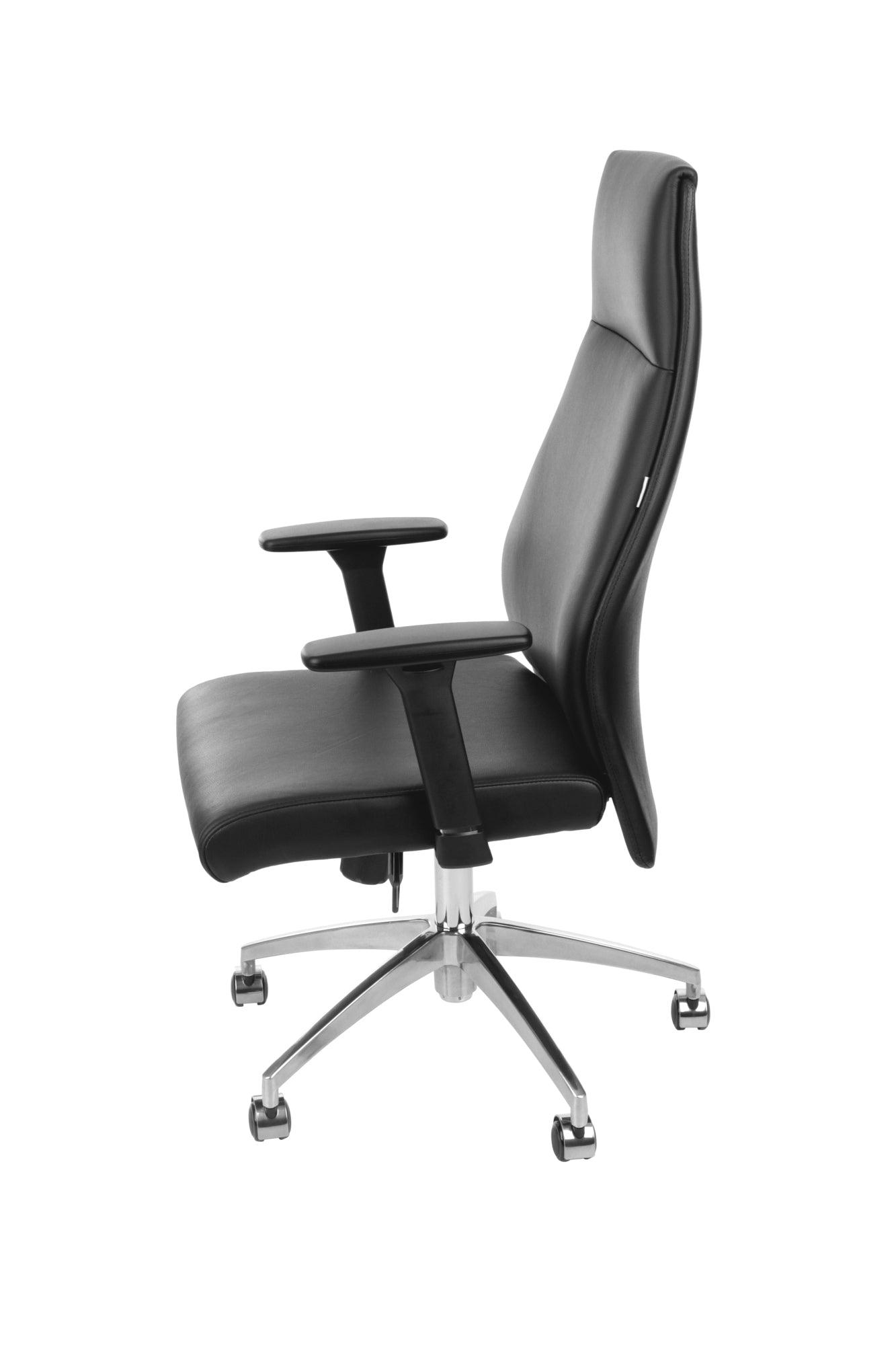 Biroja krēsls MODO Chrome Black Leather - Ergostock