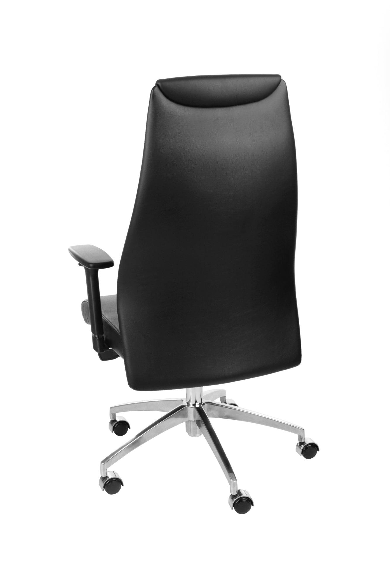Biroja krēsls MODO Chrome Black Leather - Ergostock