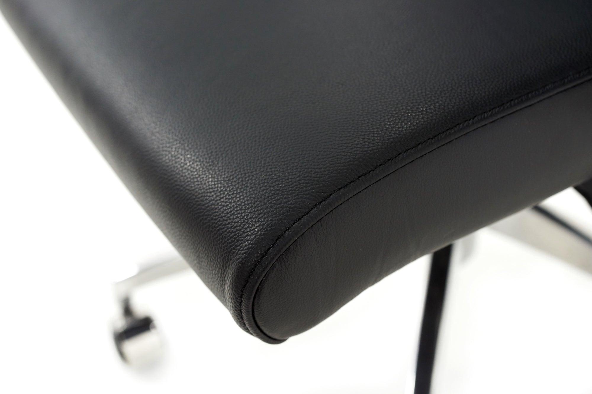 Biroja krēsls MODO Chrome Black Leather - Ergostock