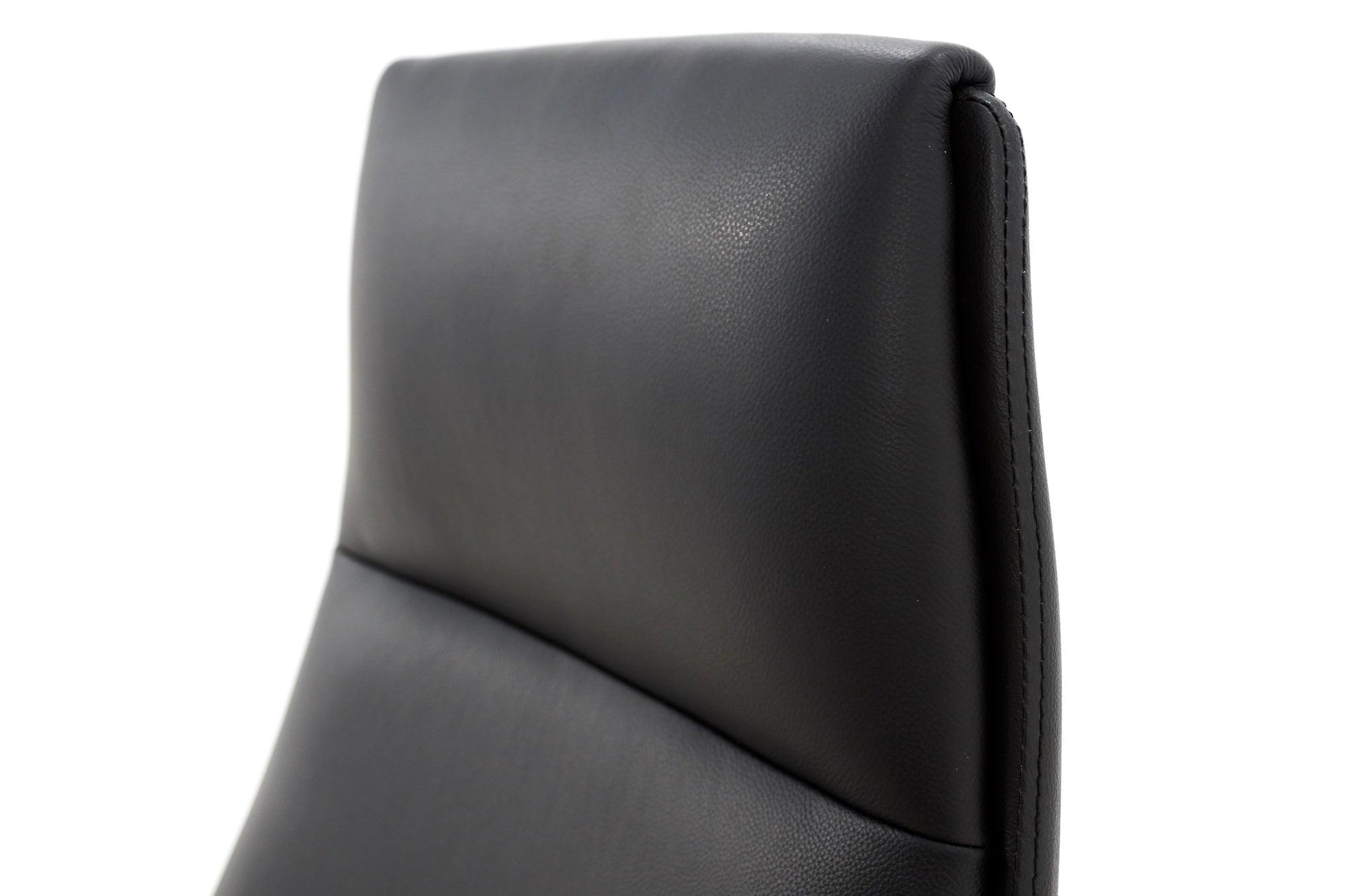 Biroja krēsls MODO Chrome Black Leather - Ergostock