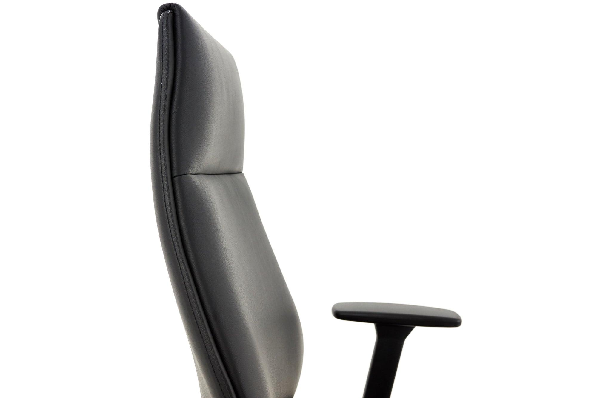 Biroja krēsls MODO Chrome Black Leather - Ergostock
