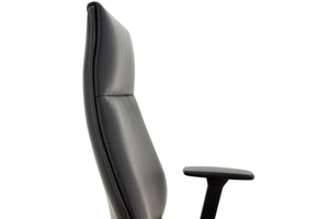 Biroja krēsls MODO Chrome Black Leather - Ergostock