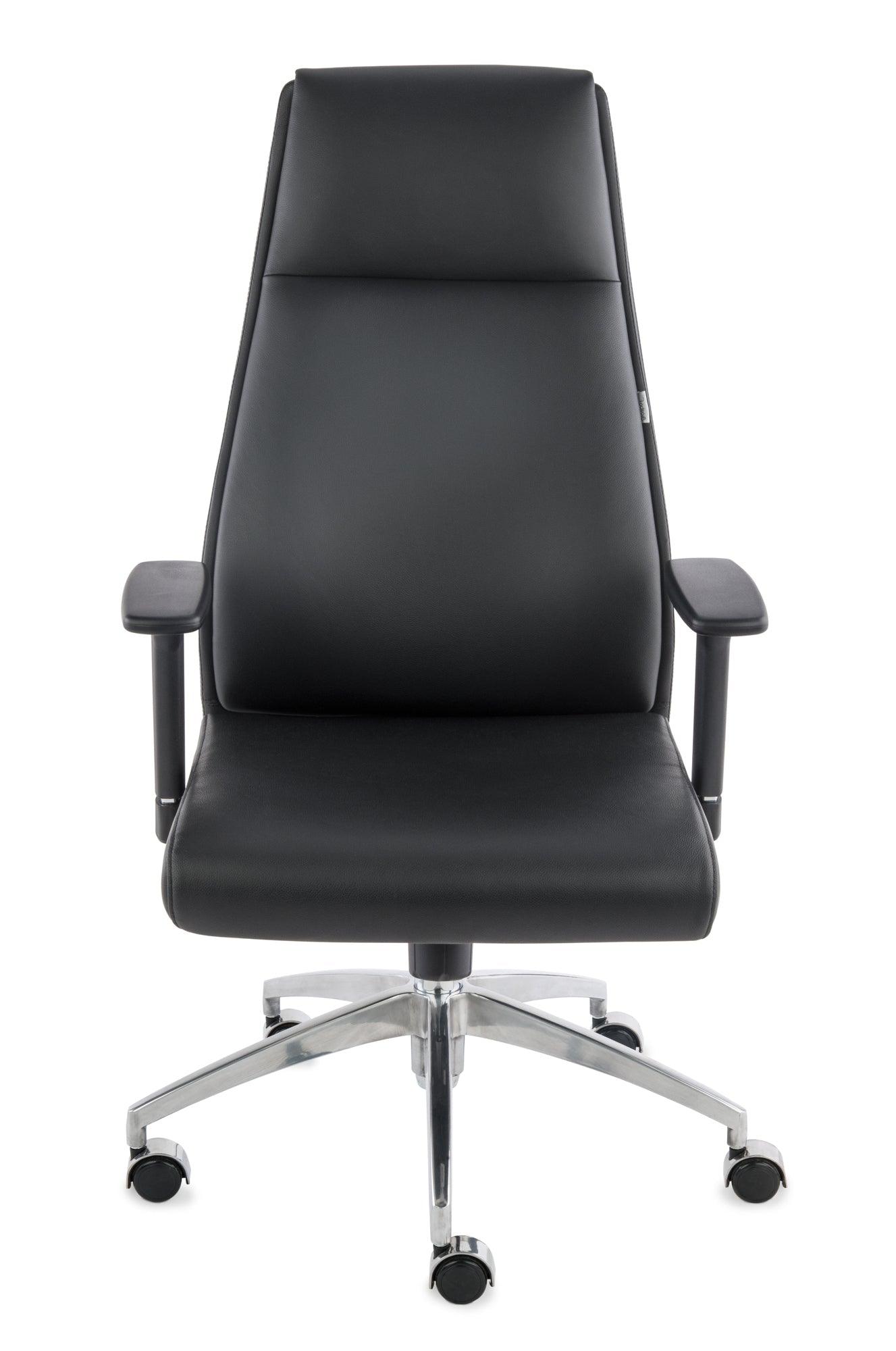 Biroja krēsls MODO Chrome Black Leather - Ergostock