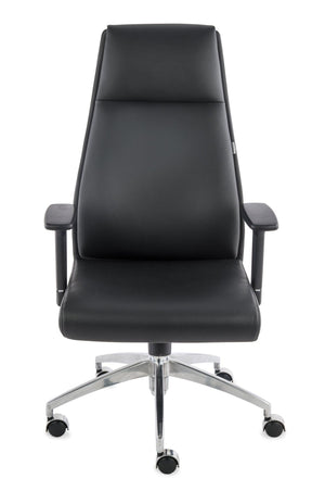 Biroja krēsls MODO Chrome Black Leather - Ergostock