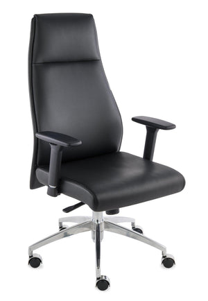 Biroja krēsls MODO Chrome Black Leather - Ergostock