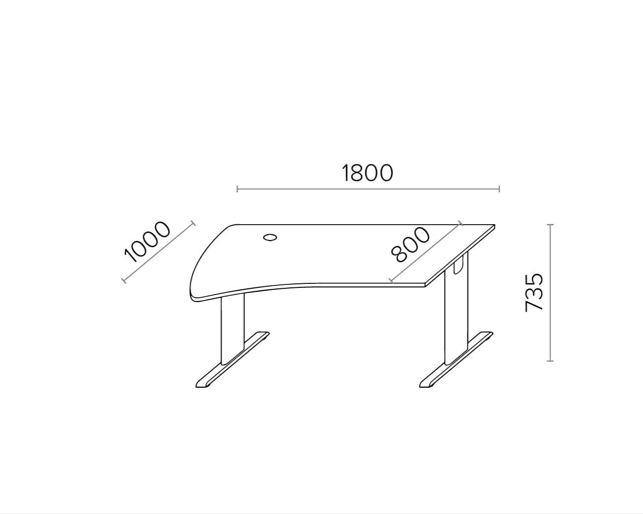 Biroja galds THEO ELEGANCE TWO, 160 x 80 cm - Ergostock.lv
