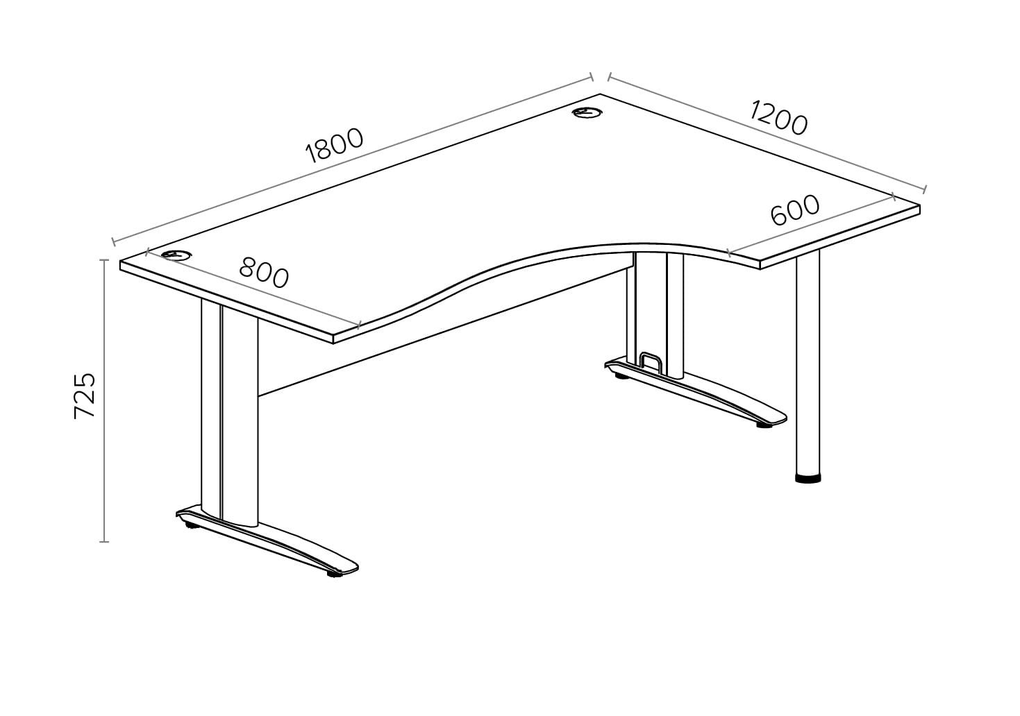 Biroja stūra galds ARETH CORNER - Ergostock.lv