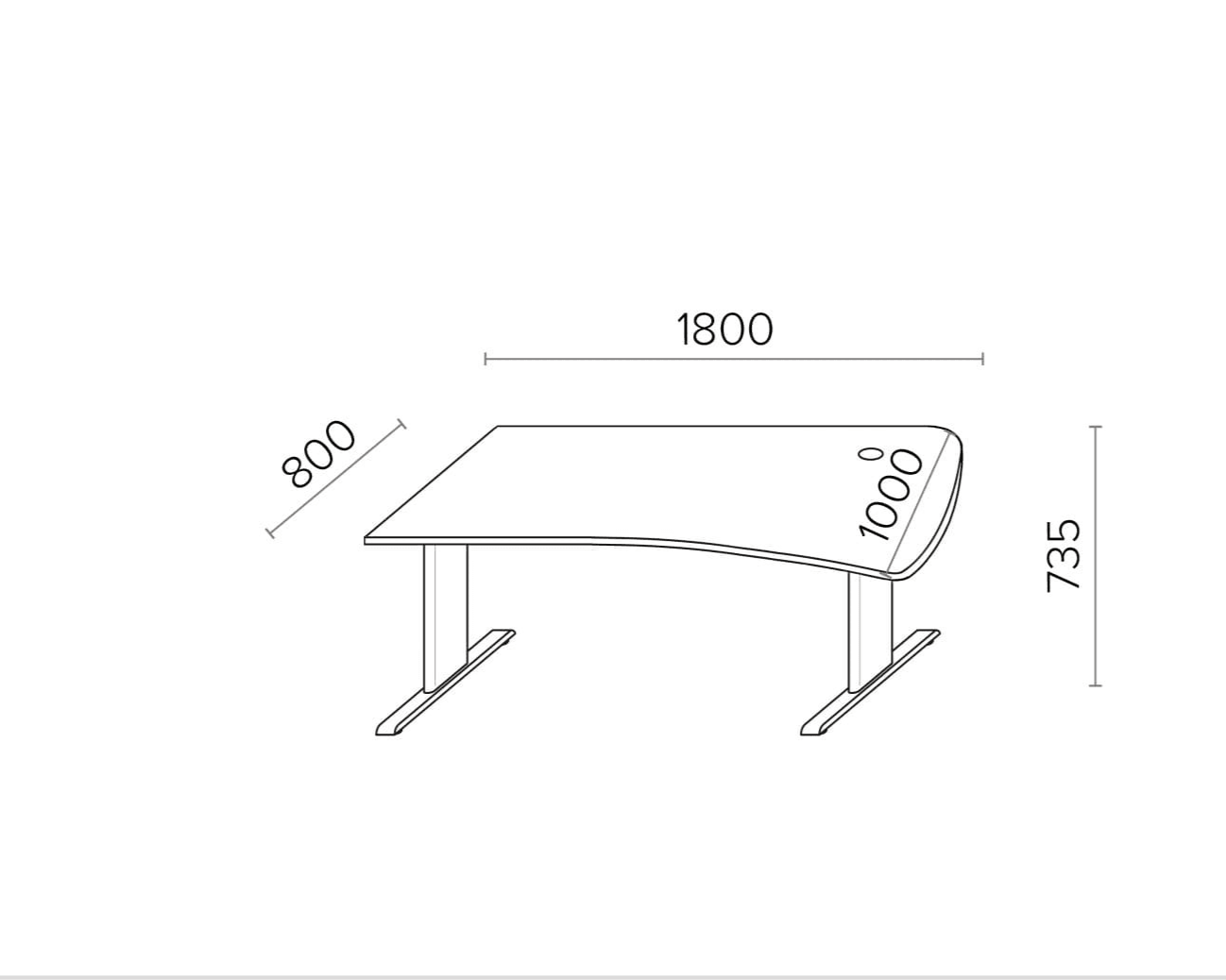 Biroja galds THEO ELEGANCE TWO, 160 x 80 cm - Ergostock.lv