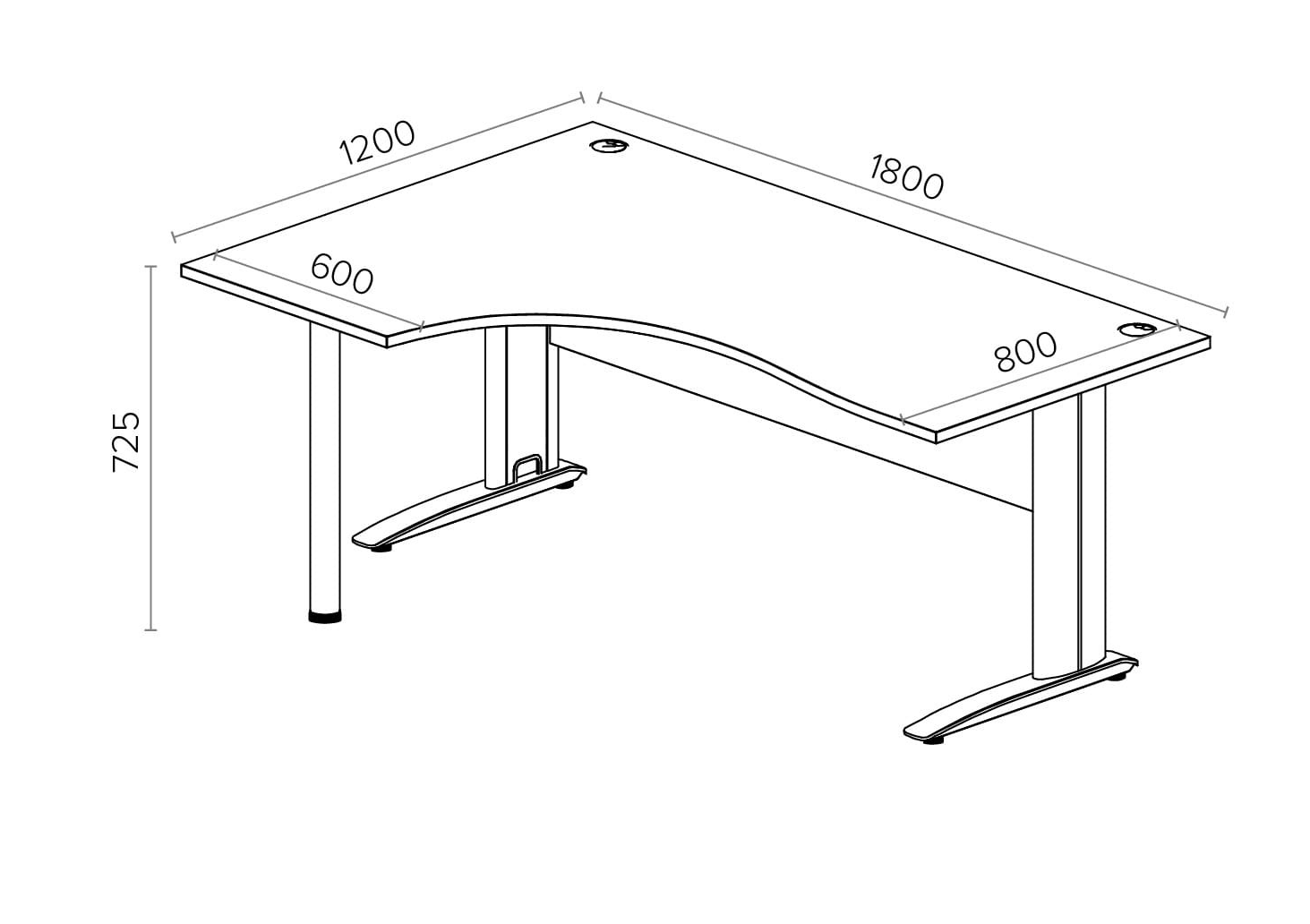 Biroja stūra galds ARETH CORNER - Ergostock.lv