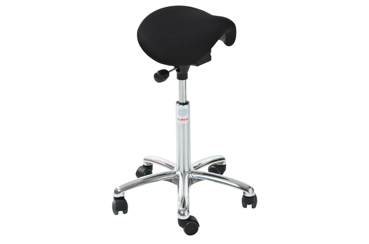 Sedlu krēsls MINI ALU Easy Seat (audums), ar regulējamu augstumu 580-770 mm - Ergostock