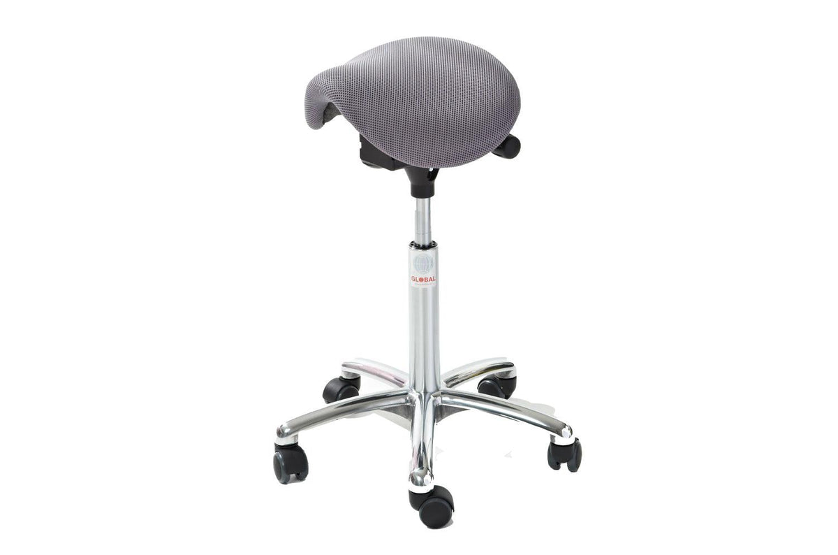 Sedlu krēsls MINI ALU Easy Seat (audums), ar regulējamu augstumu 580-770 mm - Ergostock