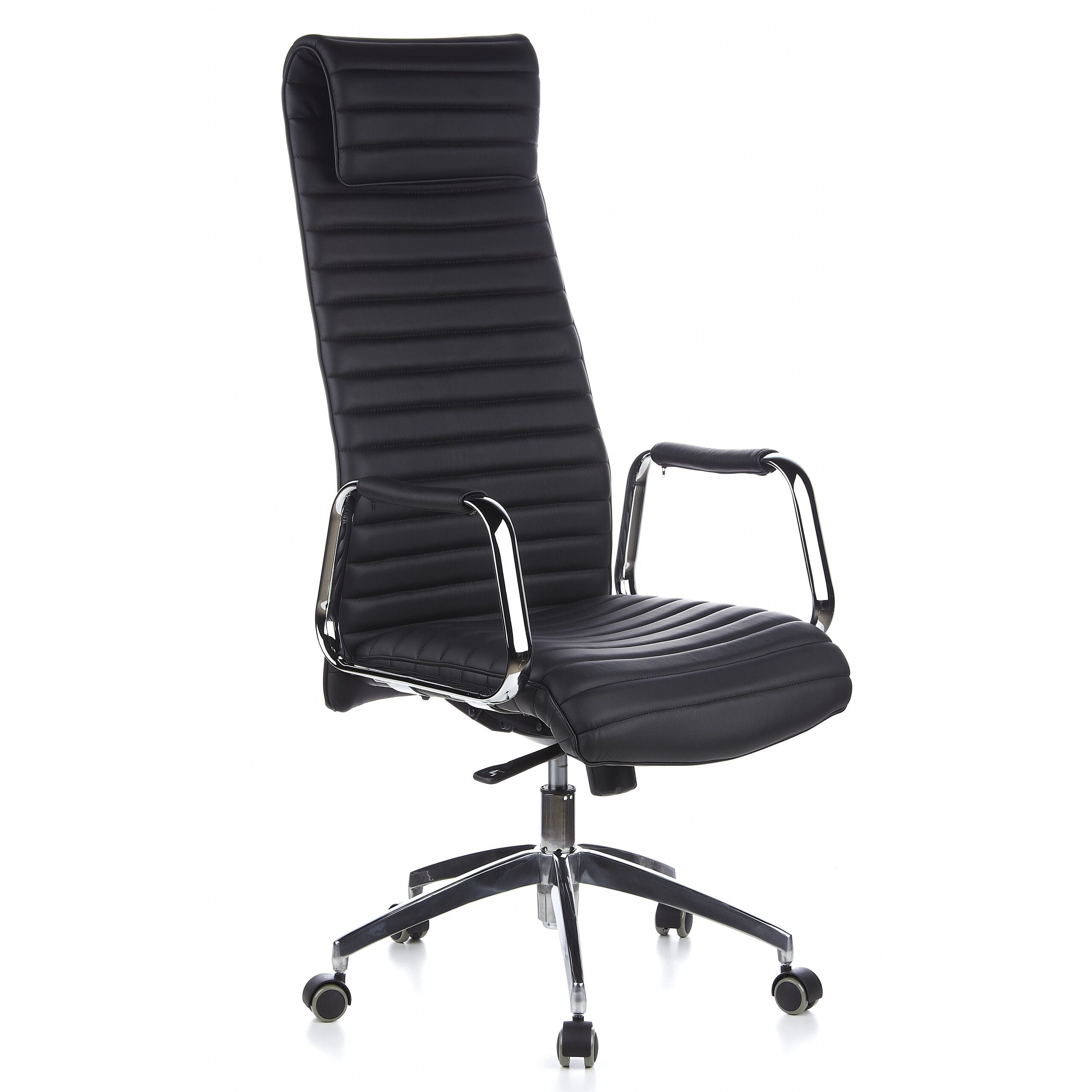 Biuro kėdė ASPERA Nappa Leather Luxus, juoda