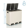 Šiukšlių dėžė CLEAN PRO Beige, 3 x 18 L
