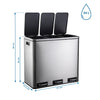 Šiukšlių dėžė CLEAN PRO Silver 3 x 18 L