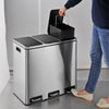 Šiukšlių dėžė CLEAN PRO Silver 3 x 18 L