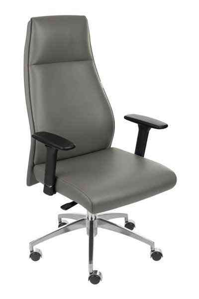 Biroja krēsls Modo Chrome Leather – Pelēka