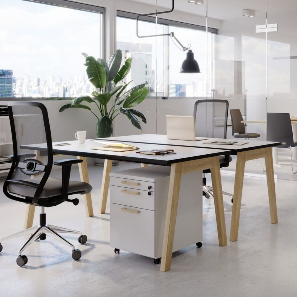Biroja galds SOLID OAK, konfigurējams - Ergostock.lv