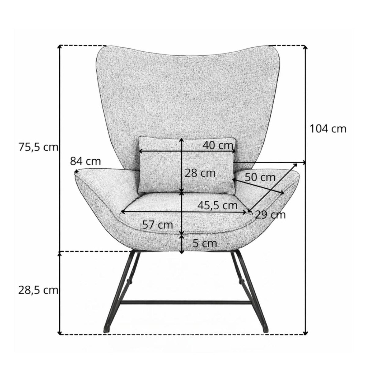 Poilsio krėslas NUVI 2 šviesiai pilkas
